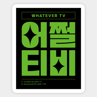 Whatever Go Watch TV Korean Typography Magnet